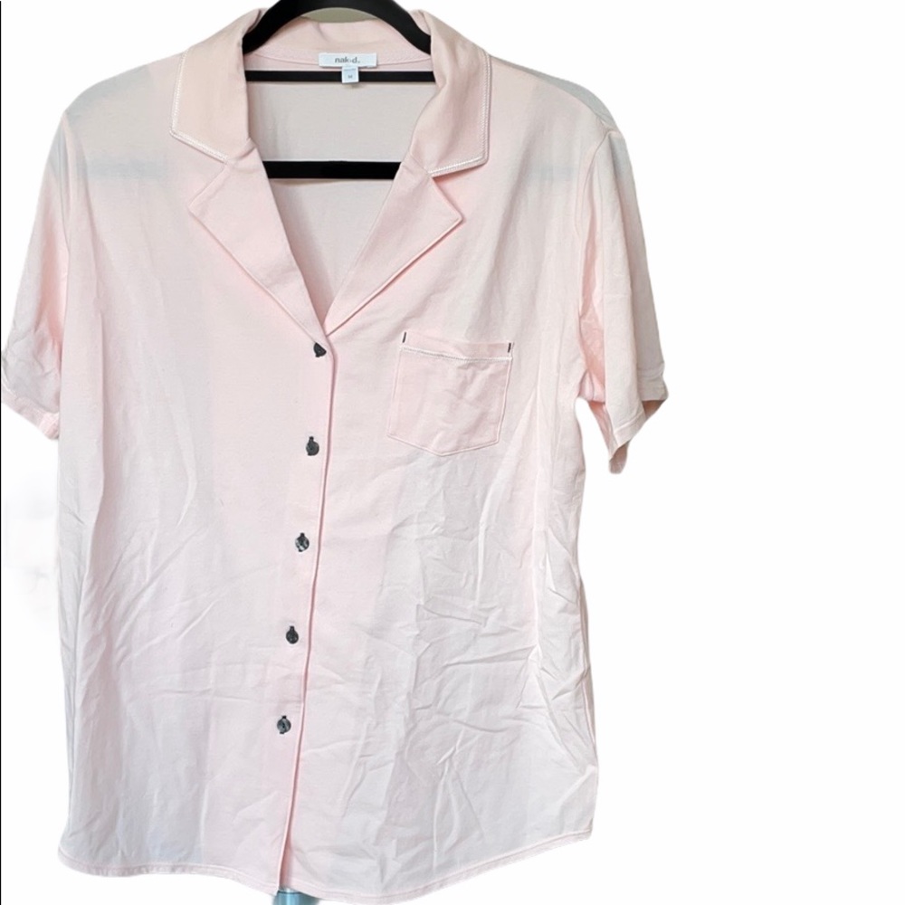 Naked pink pajama shirt set